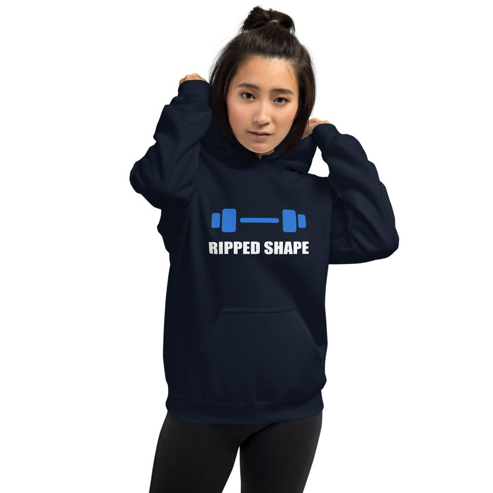 Ripped Shape Dumbbell Hoodie Front