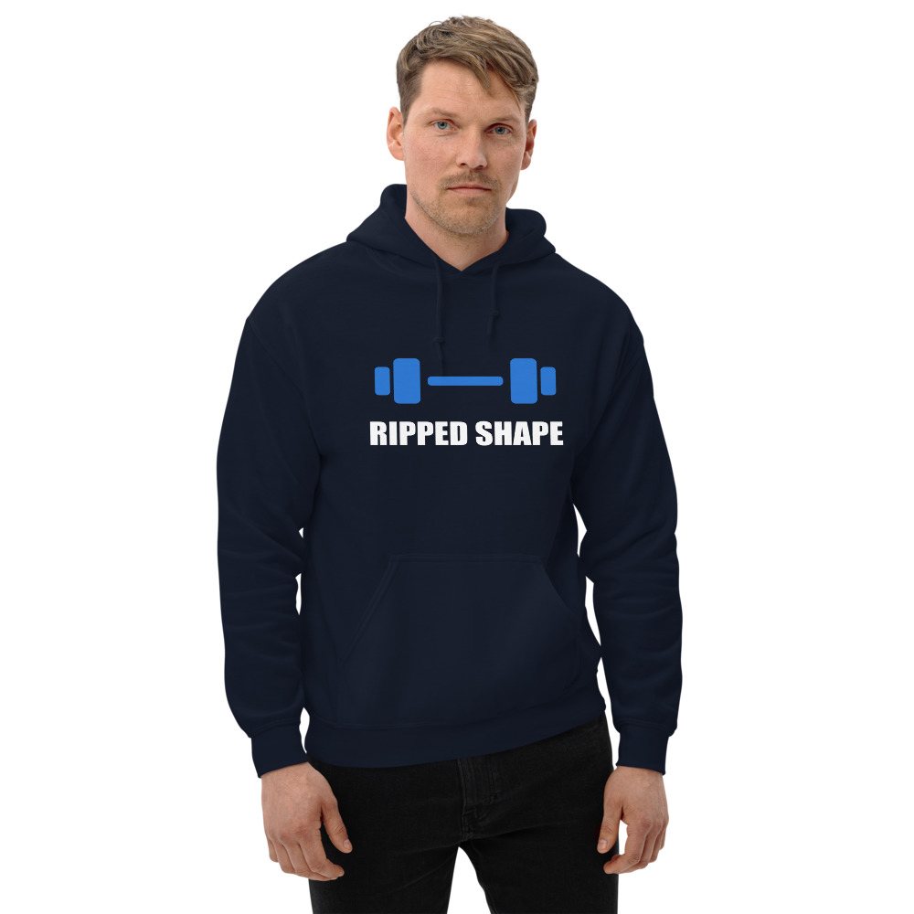 Ripped Shape Dumbbell Hoodie Front