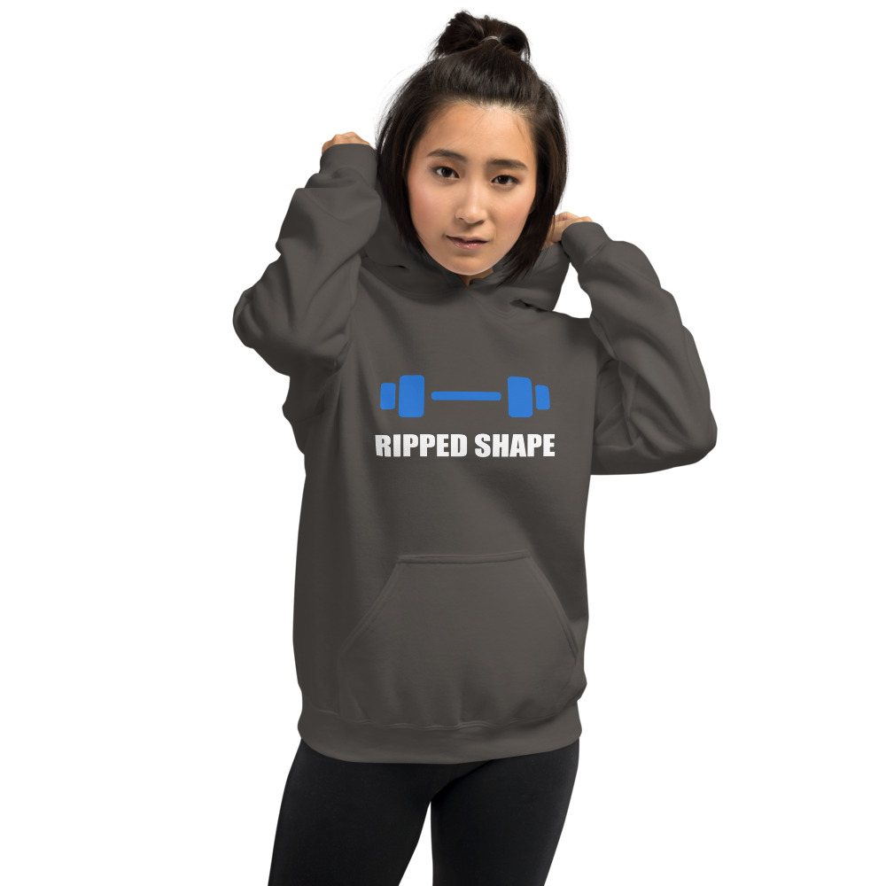 Ripped Shape Dumbbell Hoodie Front