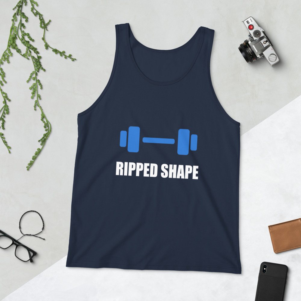 Ripped Shape Dumbbell Tank Front