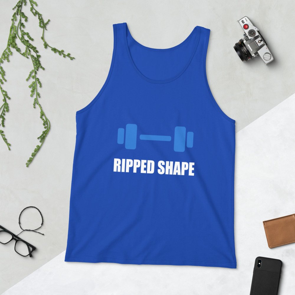 Ripped Shape Dumbbell Tank Front