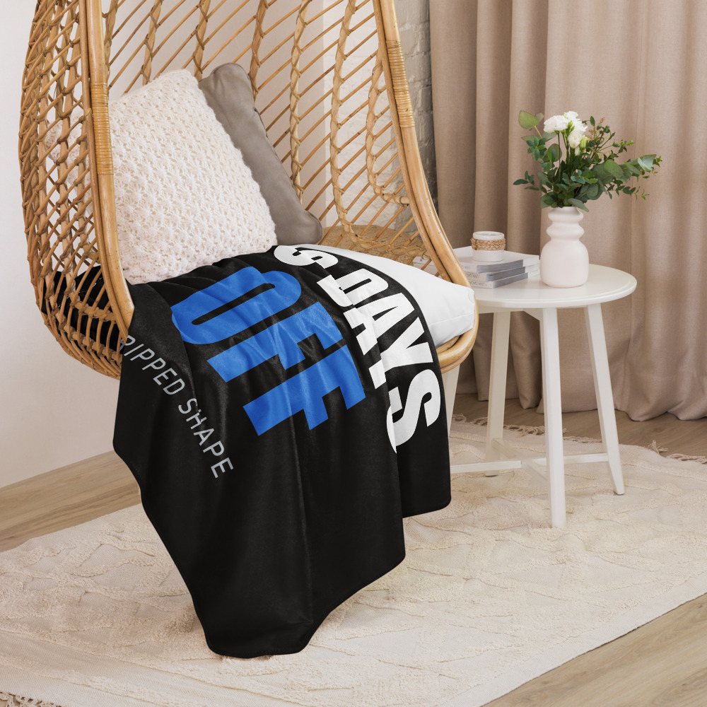 Ripped Shape No Days Off Sherpa Blanket Front