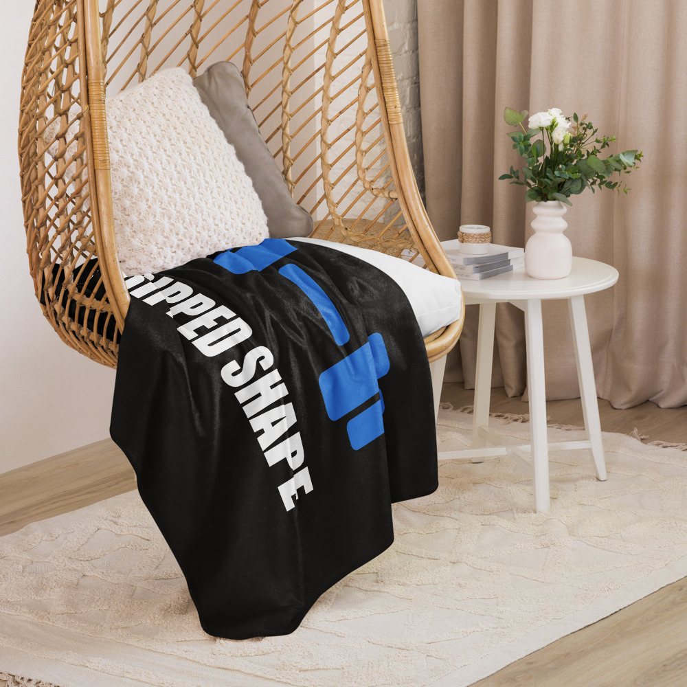 Ripped Shape Dumbbell Sherpa Blanket Front