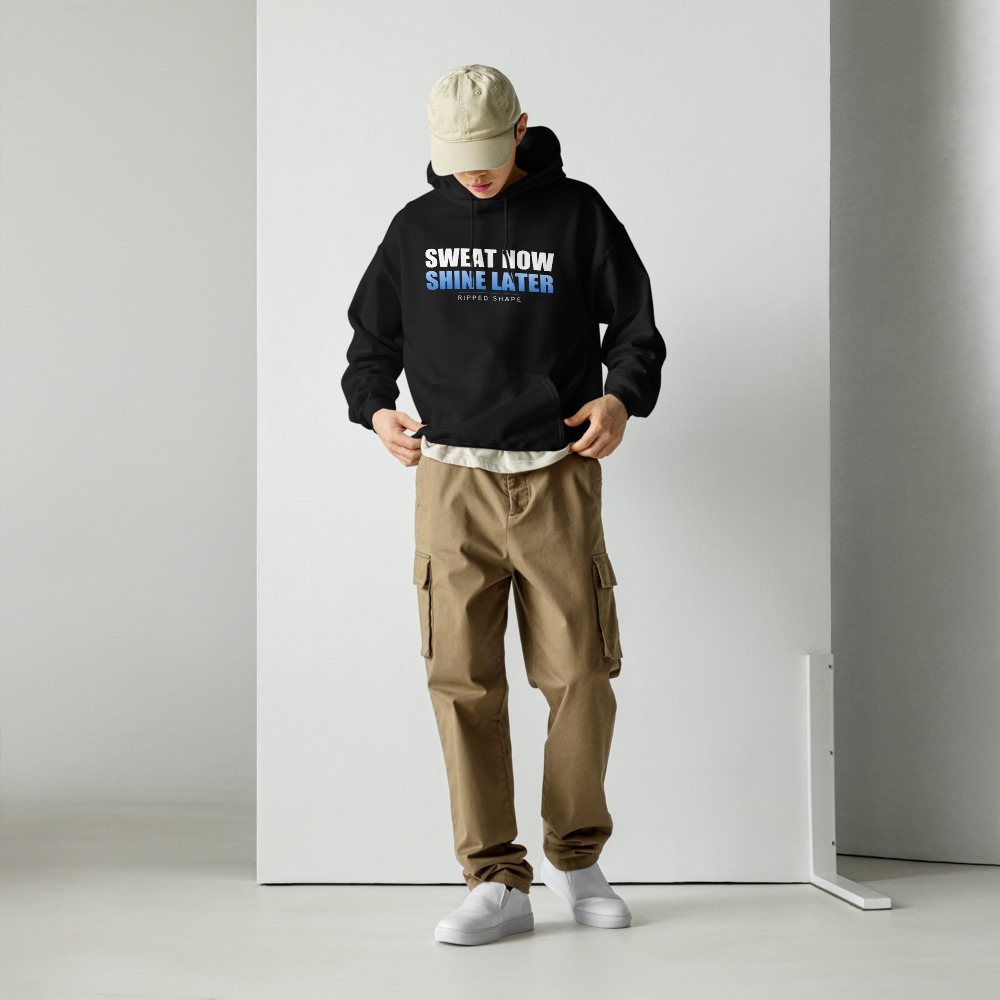 Ripped Shape Sweat Now Shine Later Hoodie Front