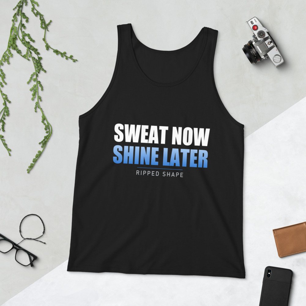 Ripped Shape Sweat Now Shine Later Tank Front