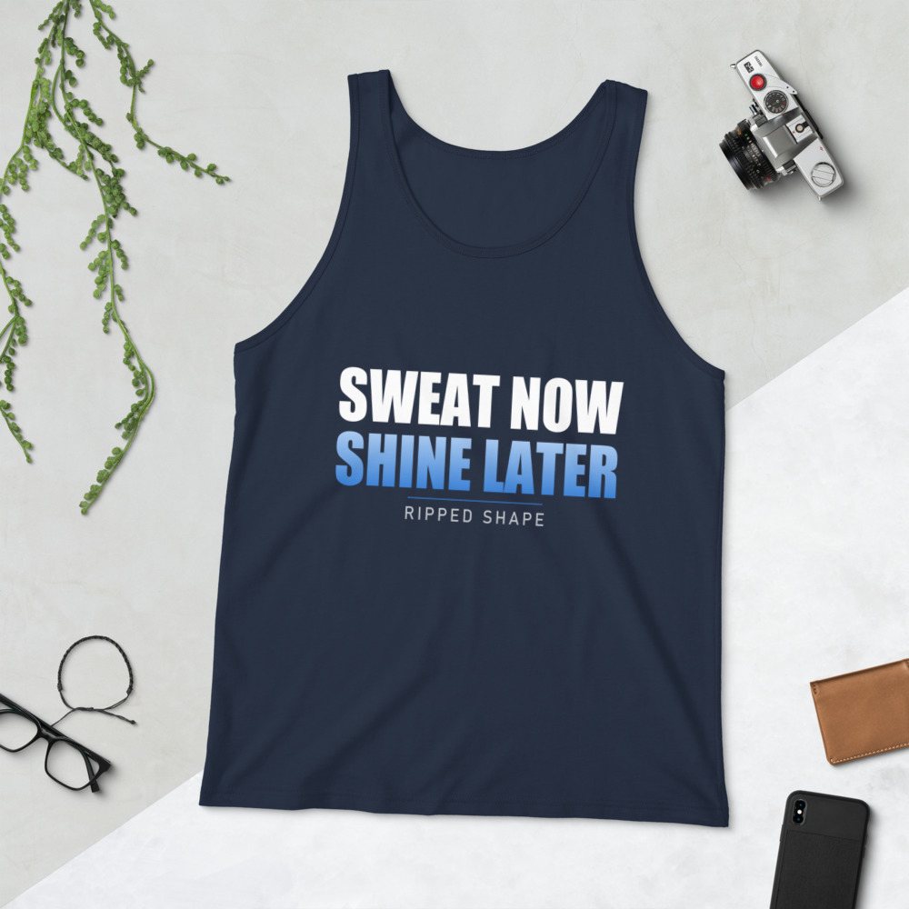 Ripped Shape Sweat Now Shine Later Tank Front