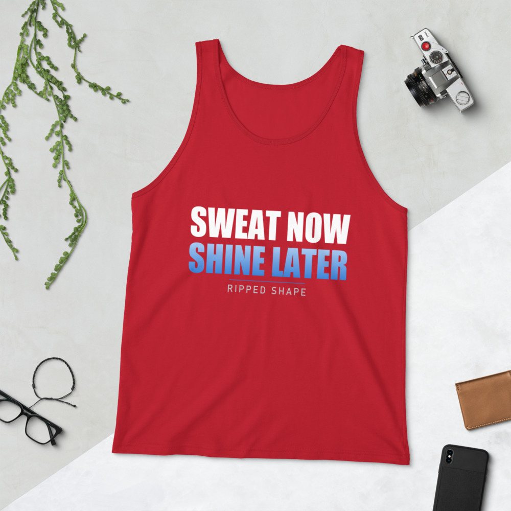 Ripped Shape Sweat Now Shine Later Tank Front