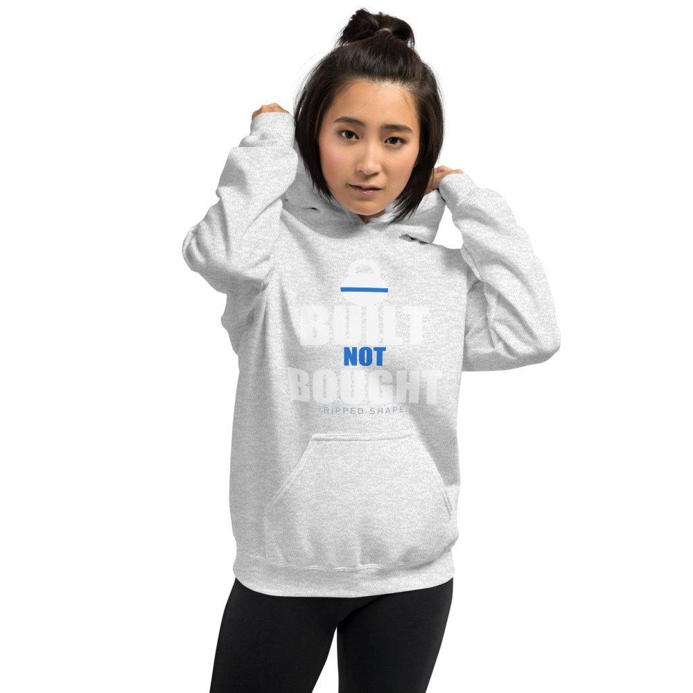 Ripped Shape Built Not Bought Iron Dept. Hoodie Front