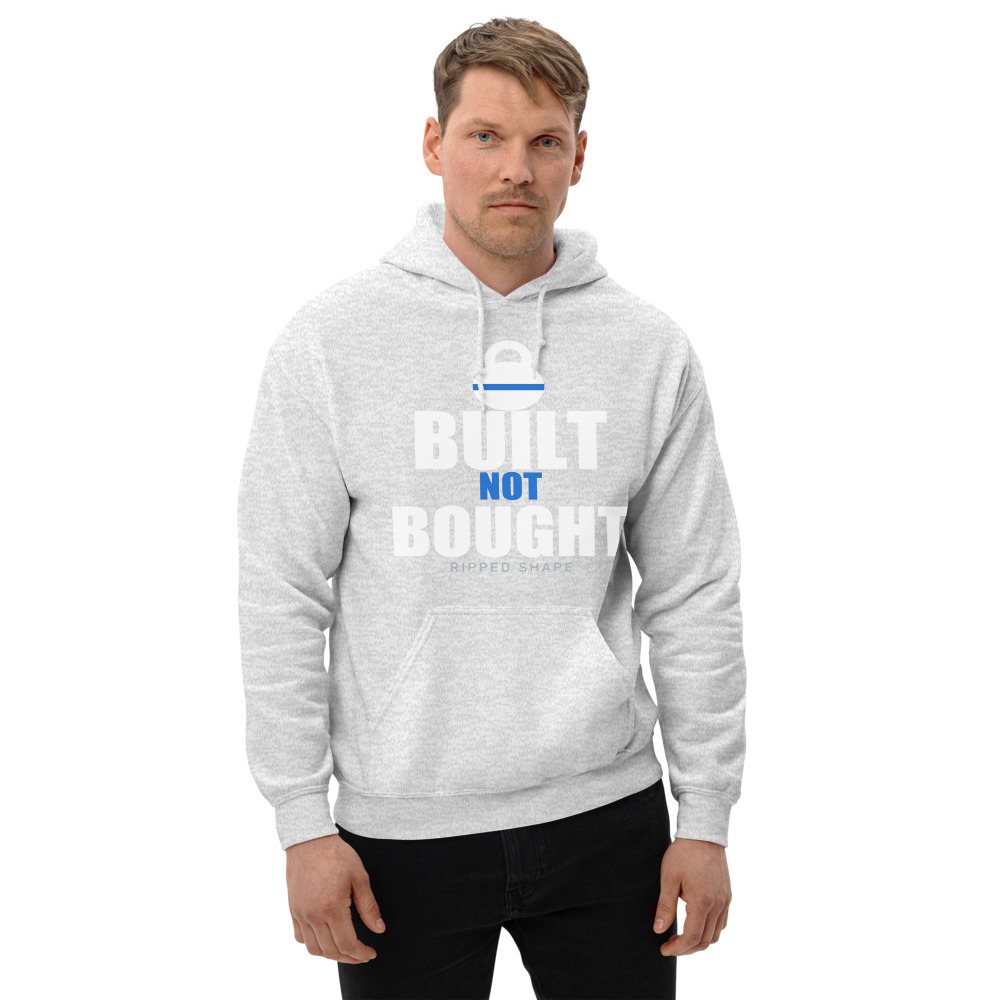 Ripped Shape Built Not Bought Iron Dept. Hoodie Front