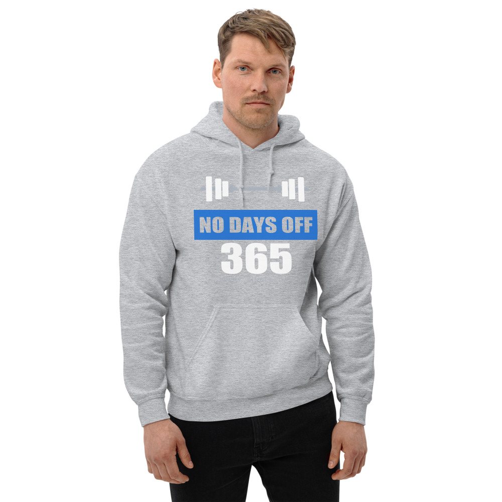 Ripped Shape No Days Off 365 Iron Dept. Hoodie Front