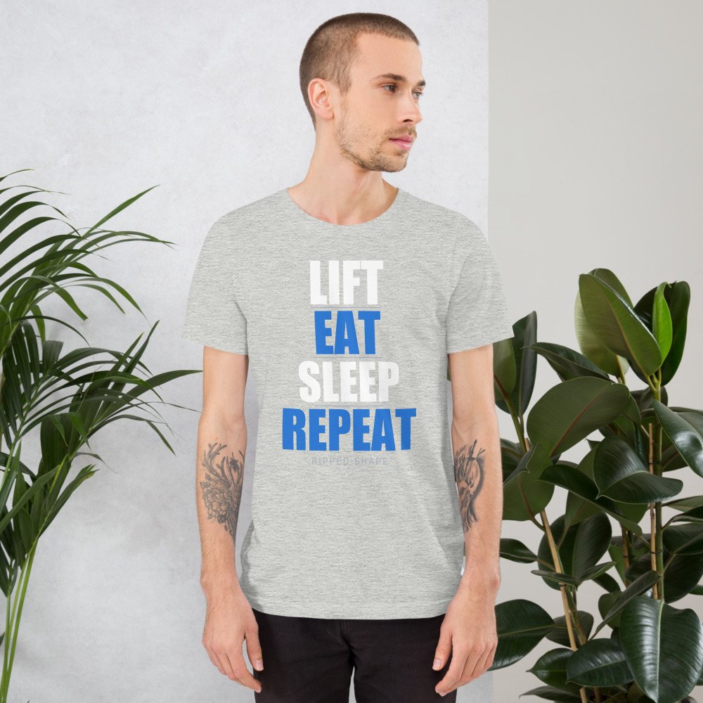 Ripped Shape Lift Eat Sleep Repeat Iron Dept. Tee