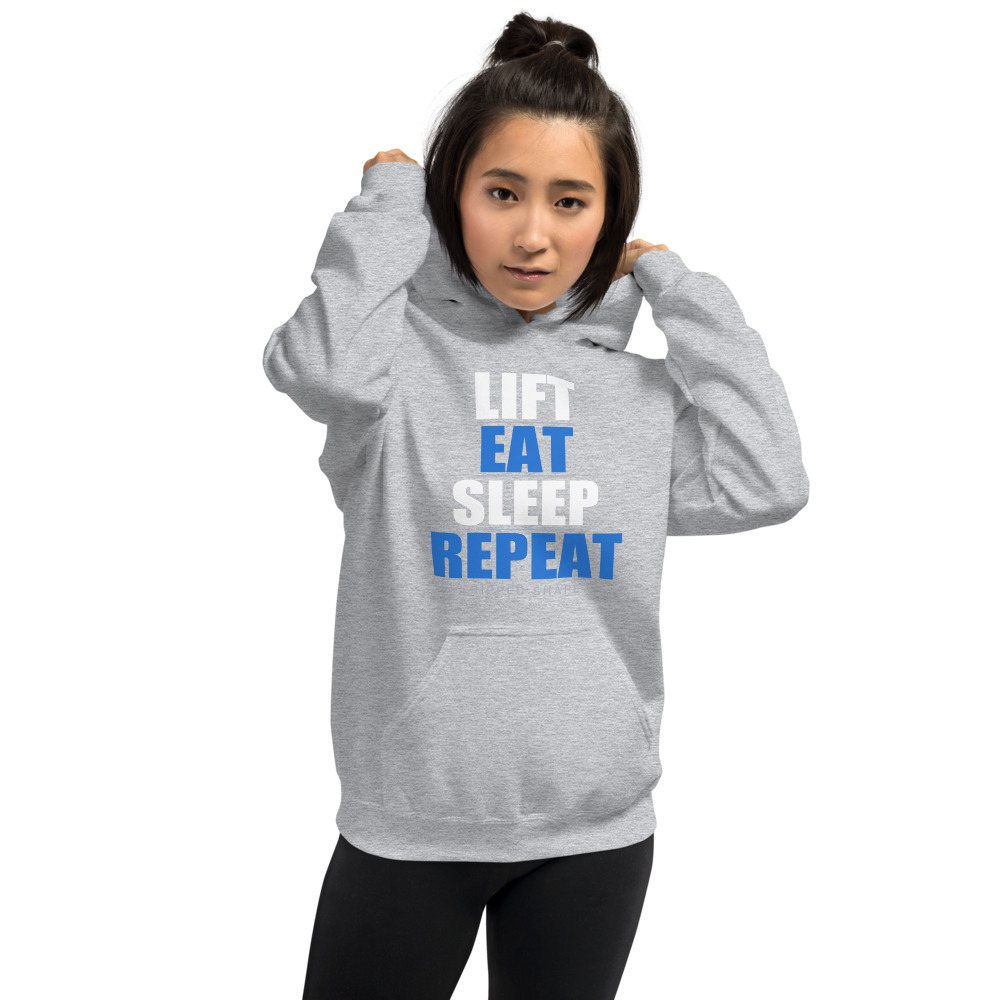 Ripped Shape Lift Eat Sleep Repeat Iron Dept. Hoodie