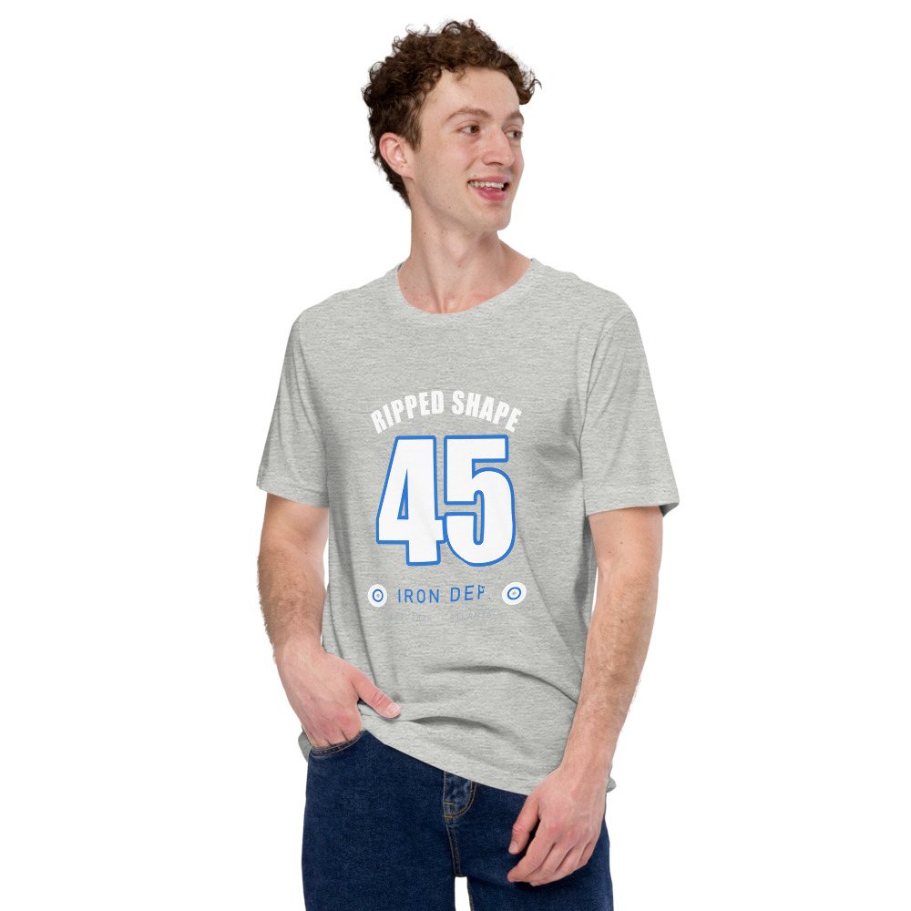 Ripped Shape Varsity 45 (back print) Iron Dept. Tee Front