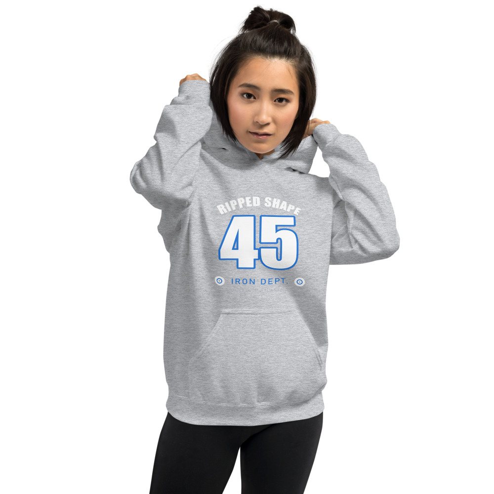 Ripped Shape Varsity 45 (back print) Iron Dept. Hoodie