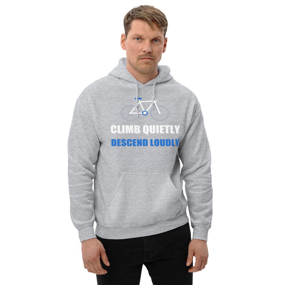 Ripped Shape Climb Quietly, Descend Loudly Sport Hoodie Front