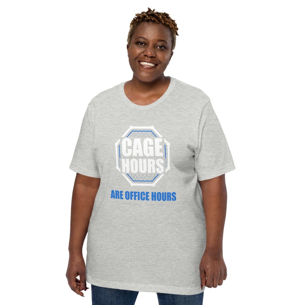 Ripped Shape Cage Hours Are Office Hours Sport Tee Front
