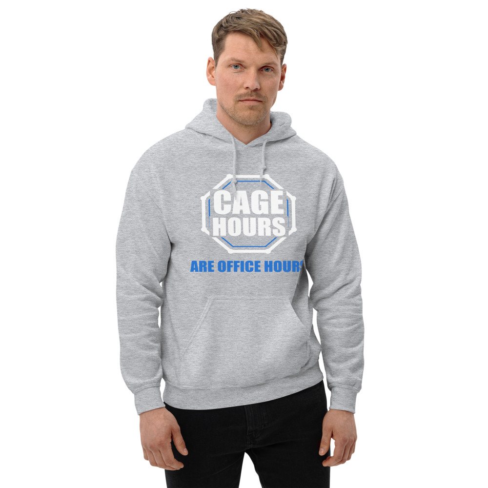 Ripped Shape Cage Hours Are Office Hours Sport Hoodie Front