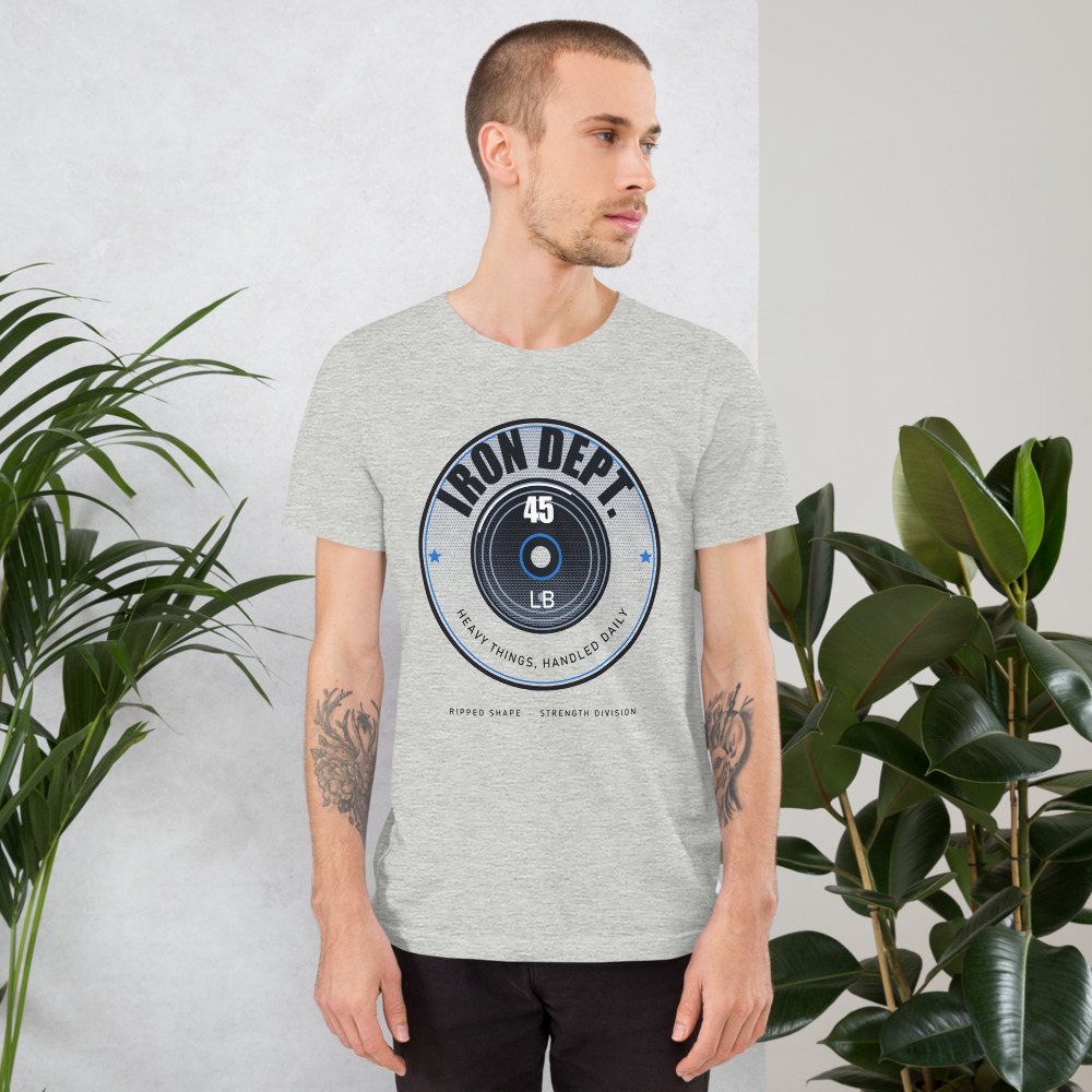 Ripped Shape Iron Dept. Plate Badge Strength Division Tee