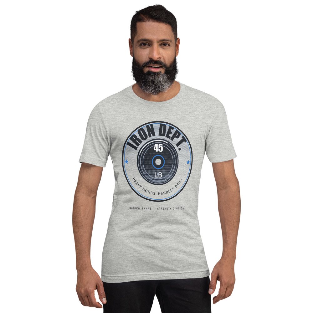 Ripped Shape Iron Dept. Plate Badge Strength Division Tee Front