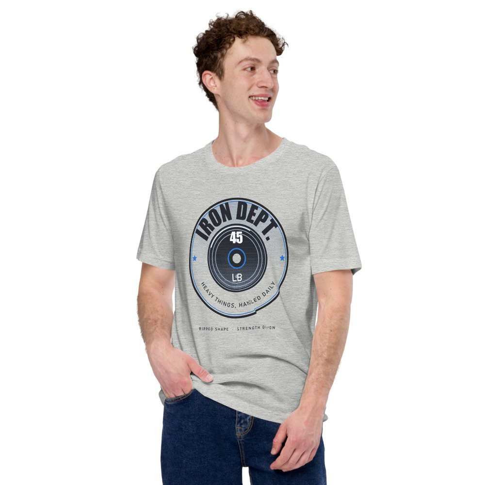 Ripped Shape Iron Dept. Plate Badge Strength Division Tee Front
