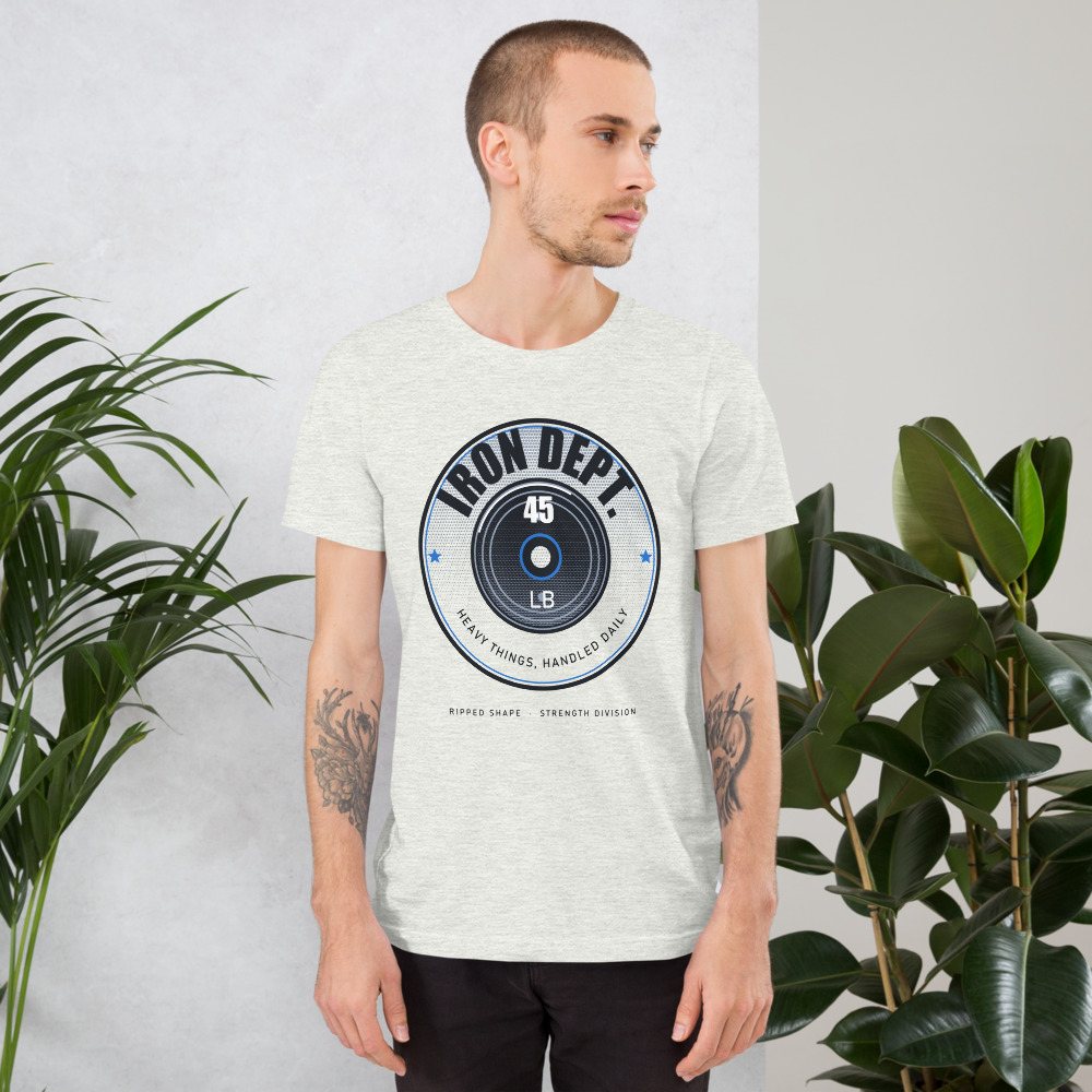 Ripped Shape Iron Dept. Plate Badge Strength Division Tee Front