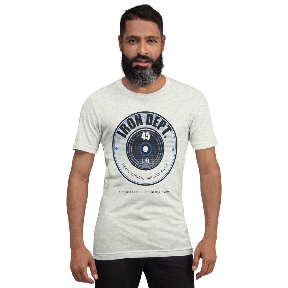 Ripped Shape Iron Dept. Plate Badge Strength Division Tee Front