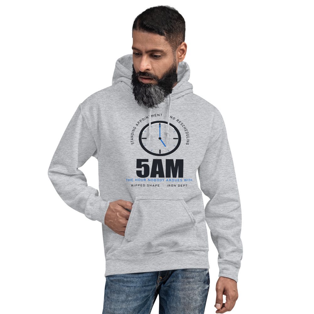 Ripped Shape 5AM Standing Appointment Strength Division Hoodie Front