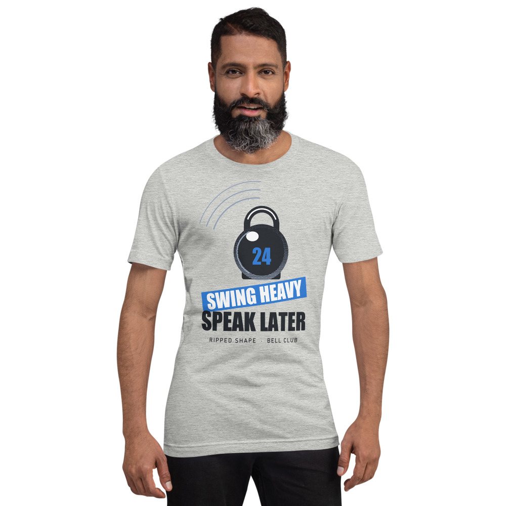 Ripped Shape Swing Heavy Speak Later Strength Division Tee Front
