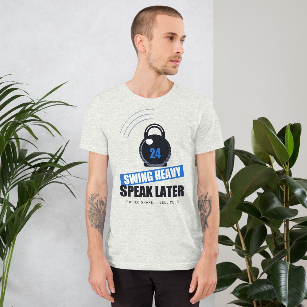 Ripped Shape Swing Heavy Speak Later Strength Division Tee Front