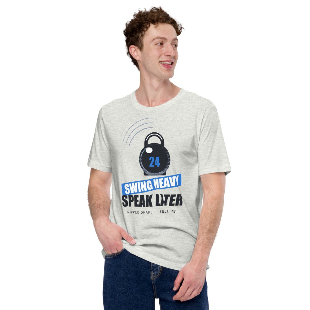 Ripped Shape Swing Heavy Speak Later Strength Division Tee Front