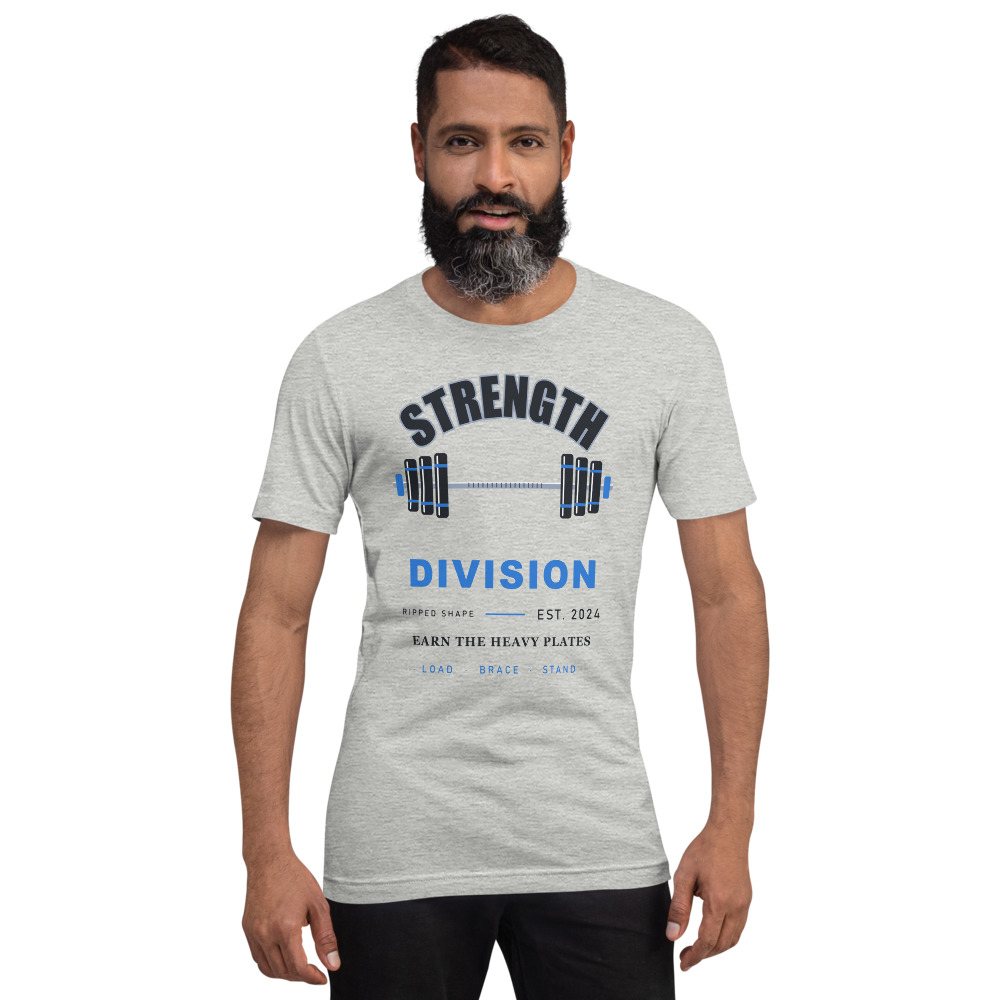 Ripped Shape Strength Division Varsity Strength Division Tee Front