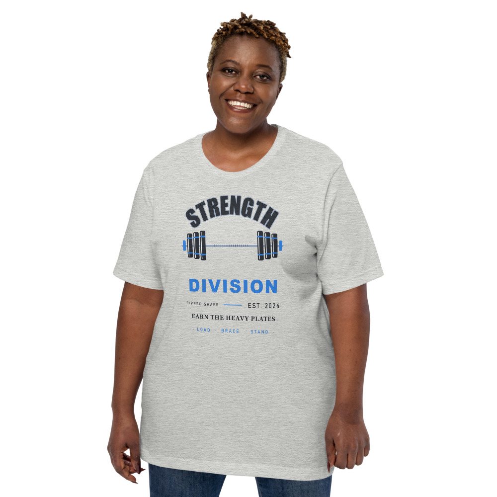 Ripped Shape Strength Division Varsity Strength Division Tee Front