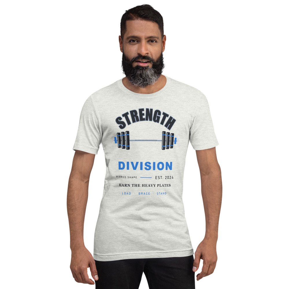 Ripped Shape Strength Division Varsity Strength Division Tee Front