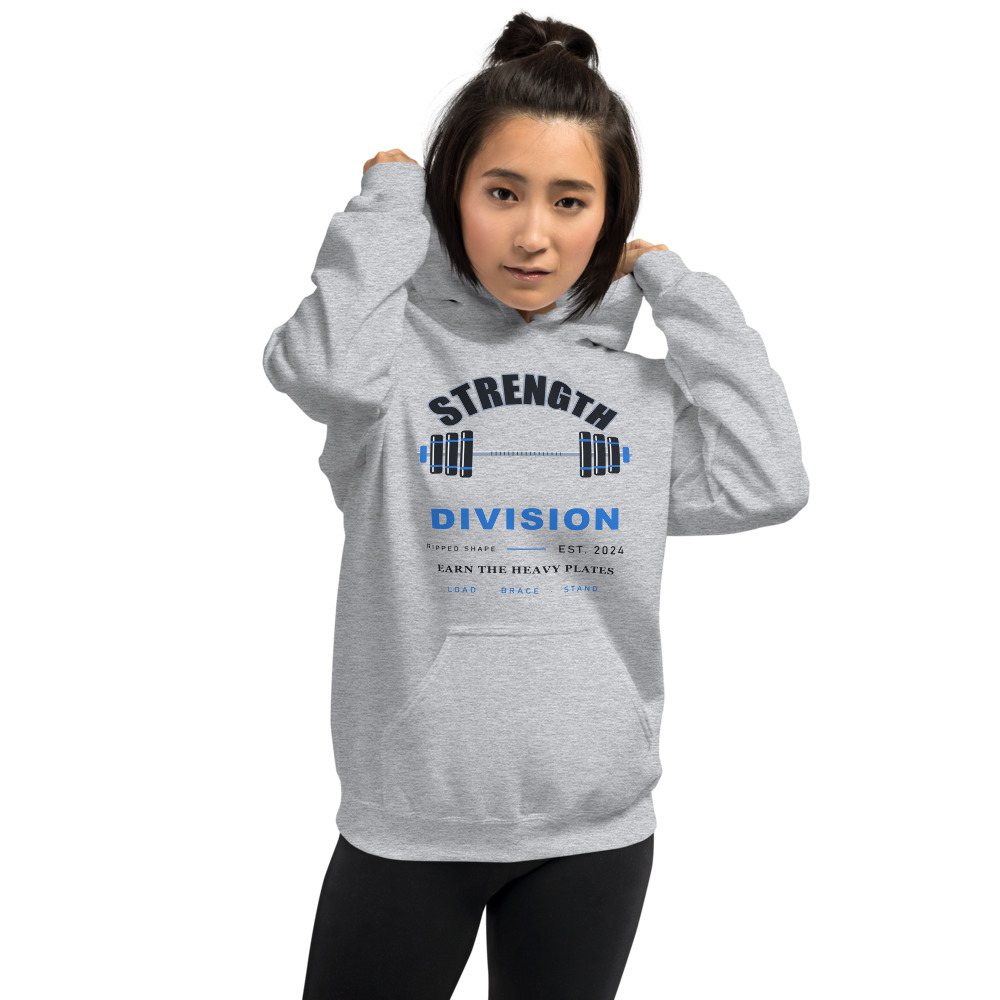 Ripped Shape Strength Division Varsity Strength Division Hoodie