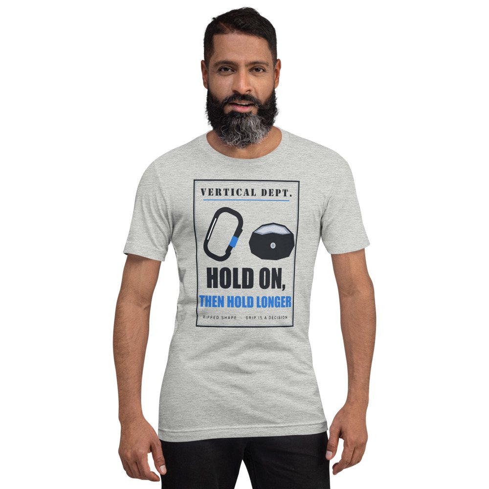 Ripped Shape Hold On Then Hold Longer Strength Division Tee Front