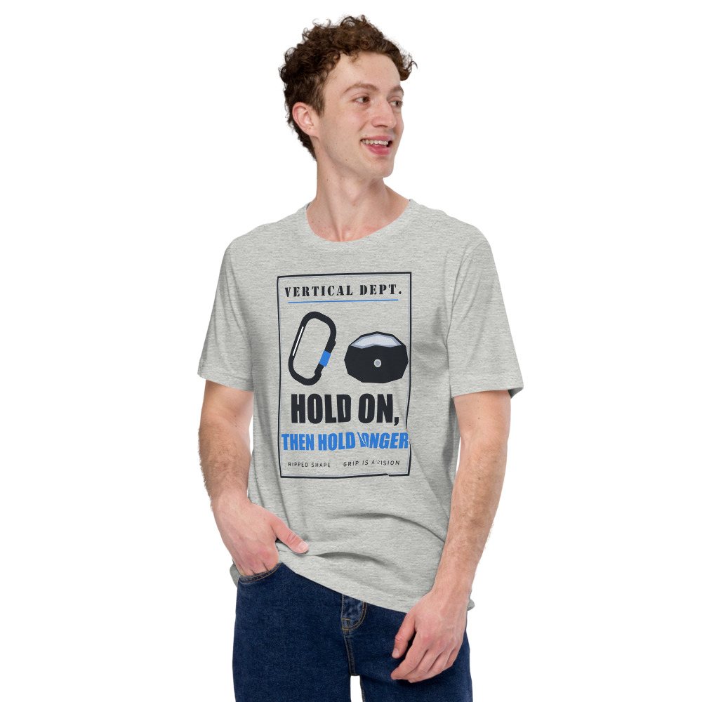 Ripped Shape Hold On Then Hold Longer Strength Division Tee Front