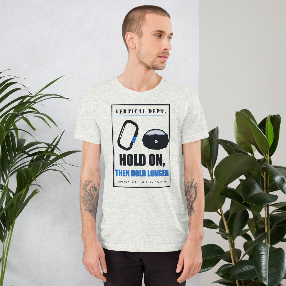 Ripped Shape Hold On Then Hold Longer Strength Division Tee Front