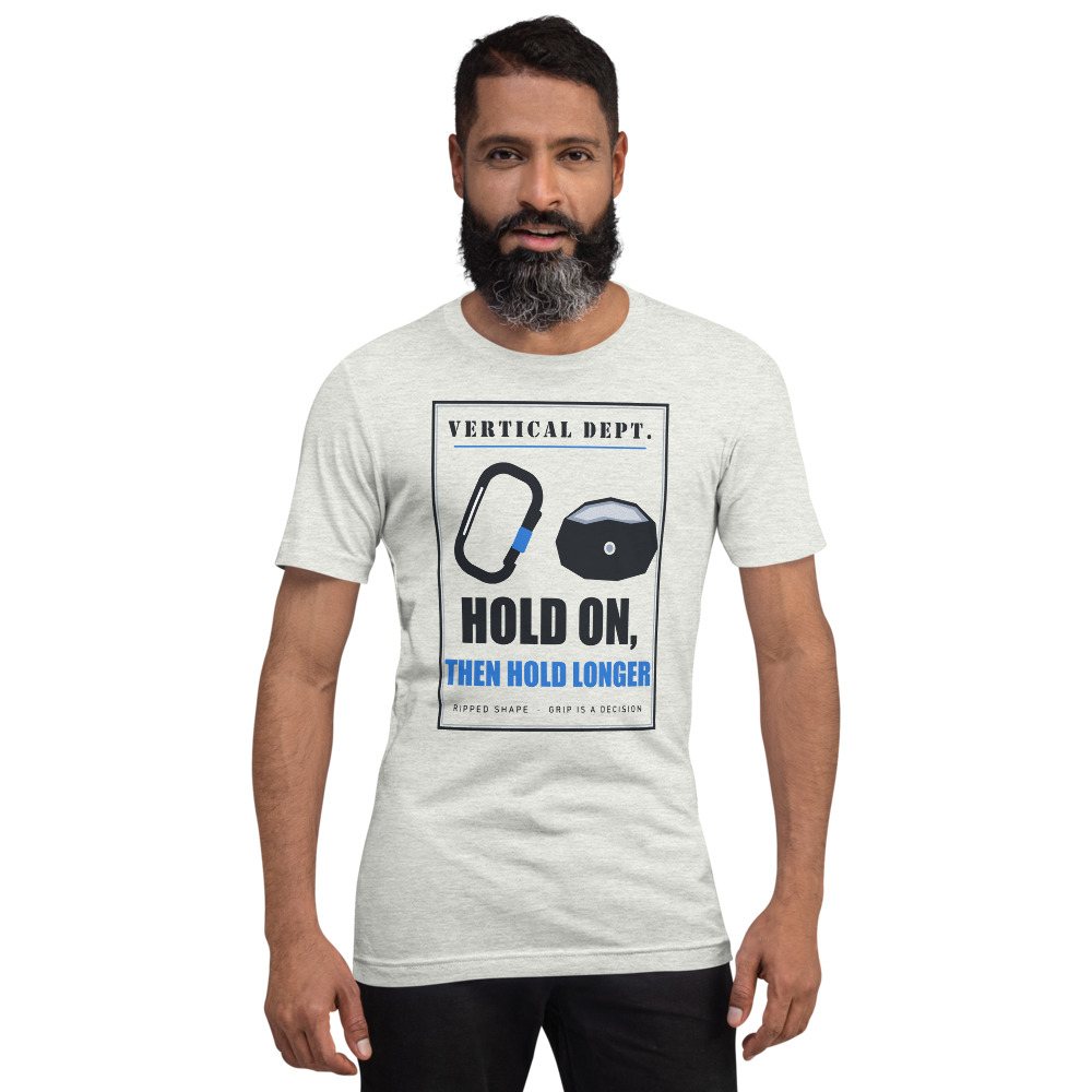 Ripped Shape Hold On Then Hold Longer Strength Division Tee Front