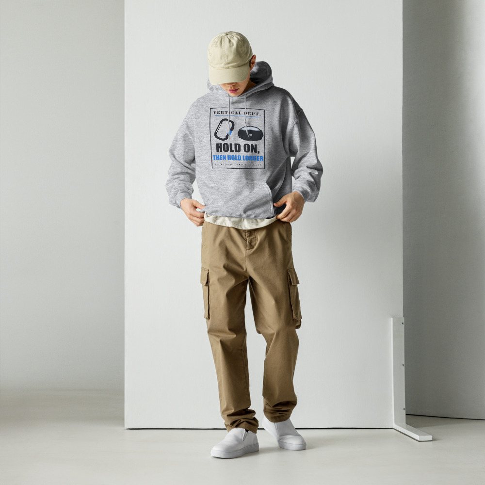 Ripped Shape Hold On Then Hold Longer Strength Division Hoodie Front