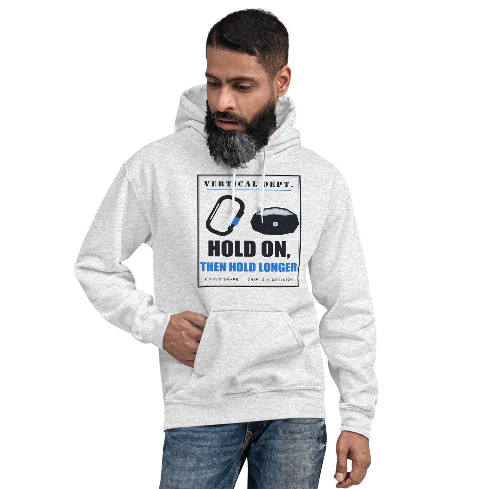 Ripped Shape Hold On Then Hold Longer Strength Division Hoodie Front