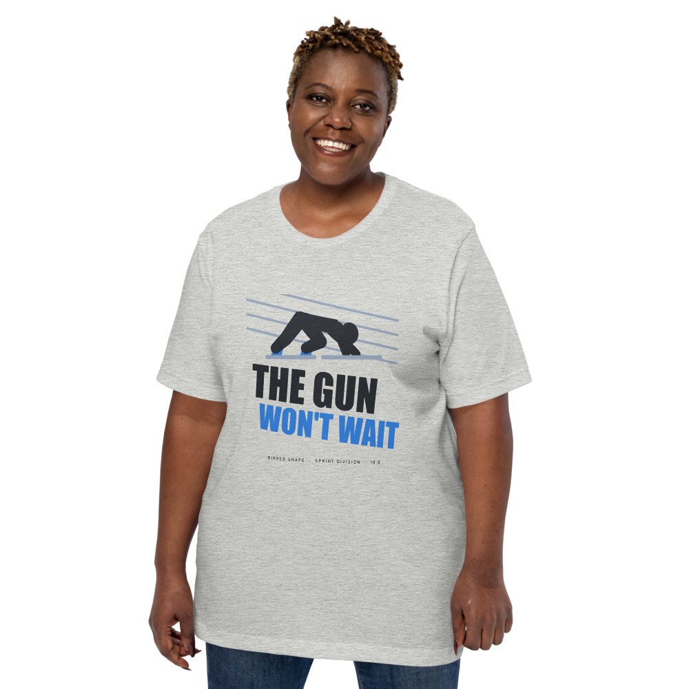 Ripped Shape The Gun Won't Wait Strength Division Tee Front
