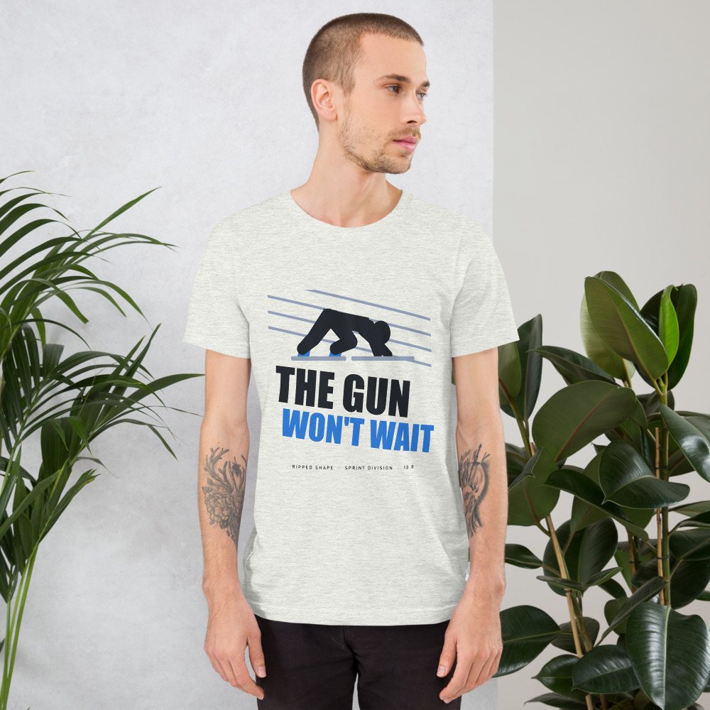 Ripped Shape The Gun Won't Wait Strength Division Tee Front