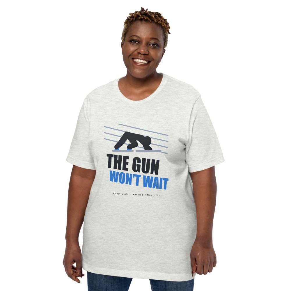 Ripped Shape The Gun Won't Wait Strength Division Tee Front