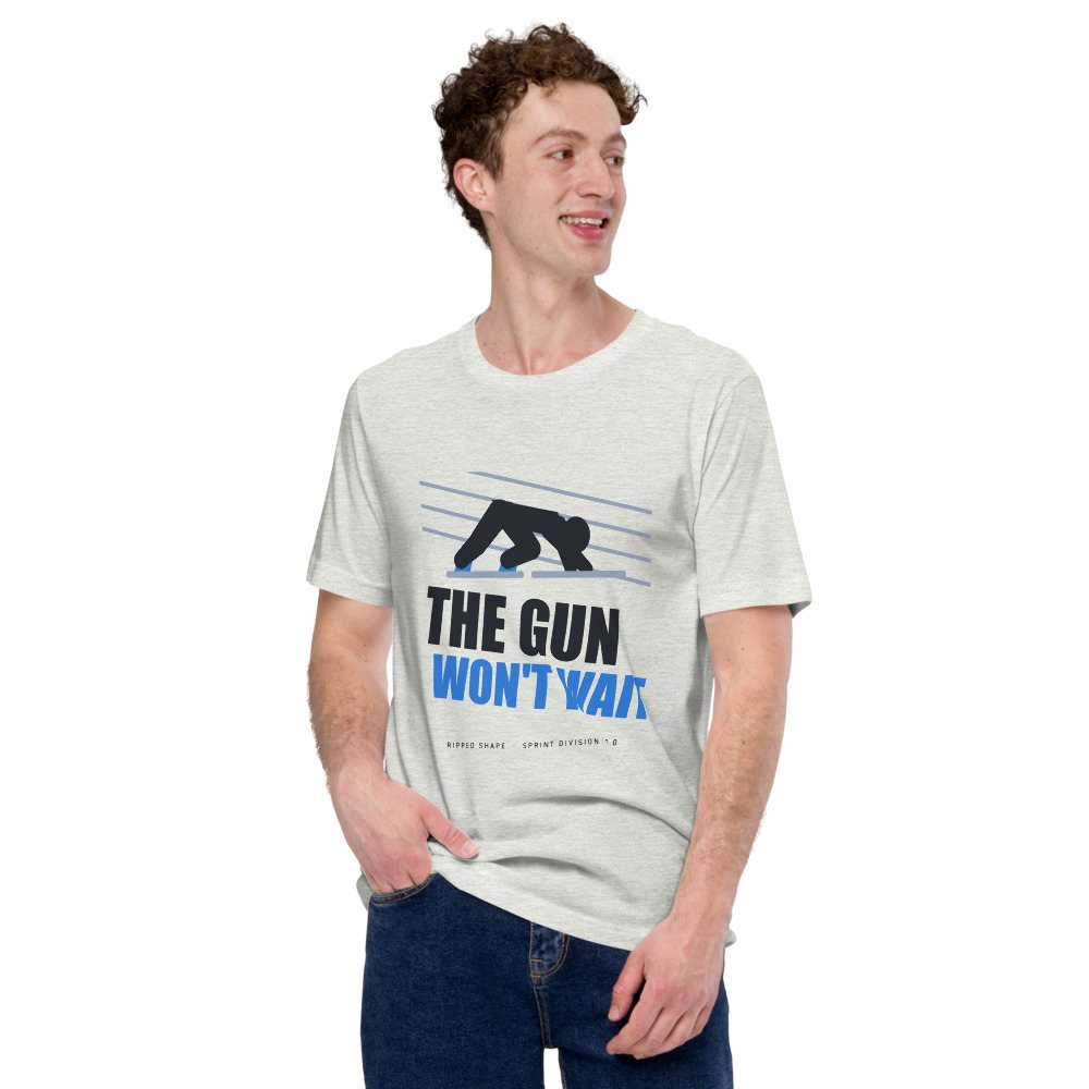 Ripped Shape The Gun Won't Wait Strength Division Tee Front