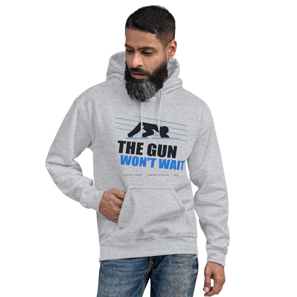 Ripped Shape The Gun Won't Wait Strength Division Hoodie Front