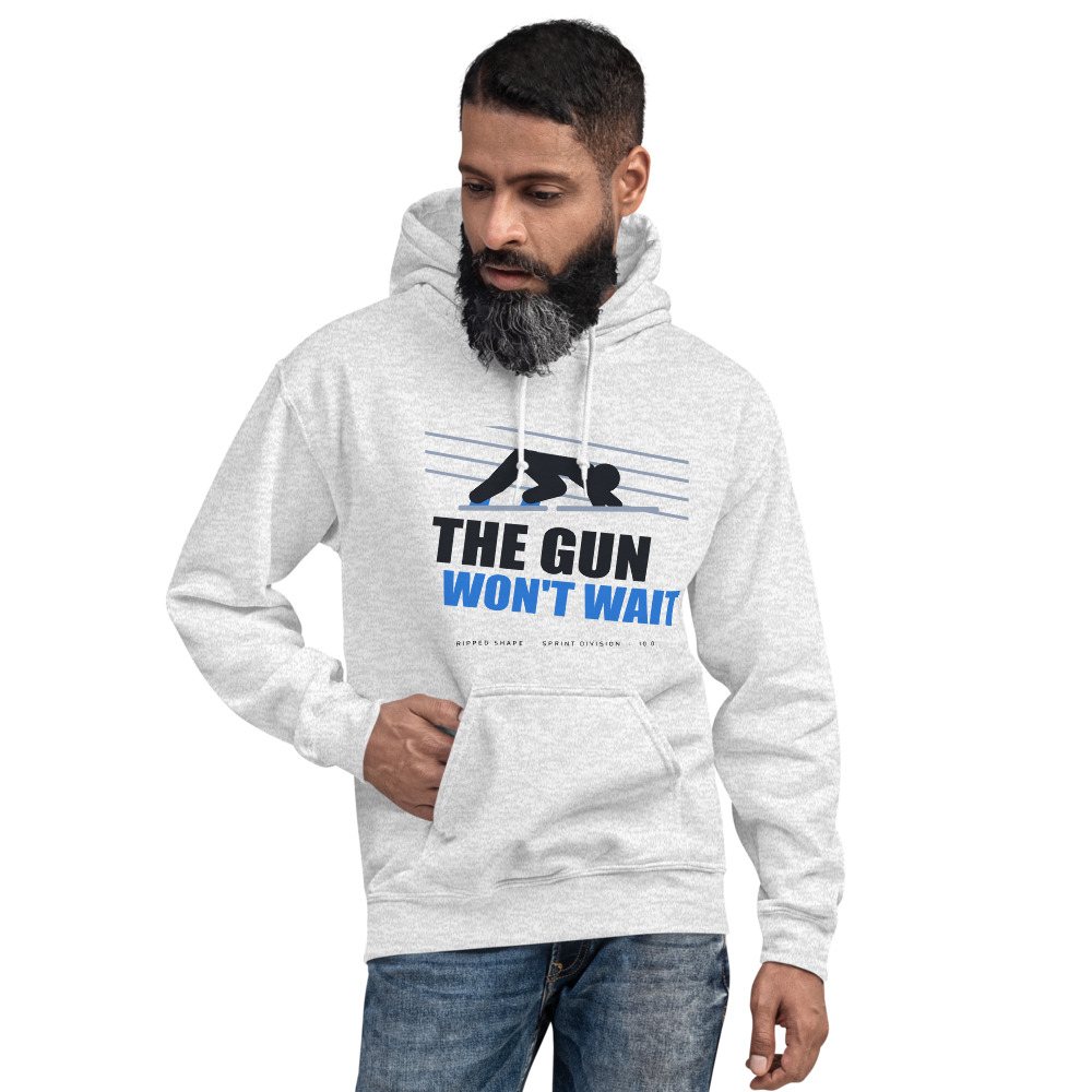 Ripped Shape The Gun Won't Wait Strength Division Hoodie Front