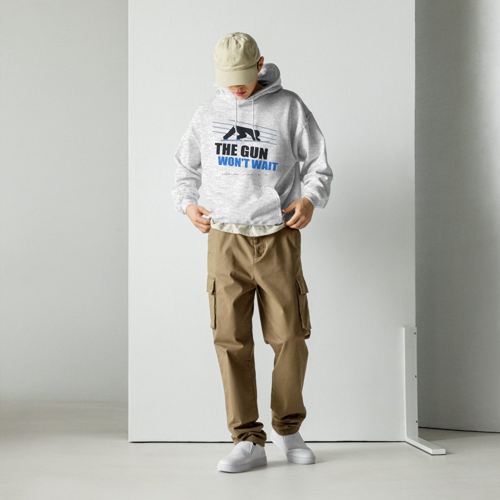 Ripped Shape The Gun Won't Wait Strength Division Hoodie Front