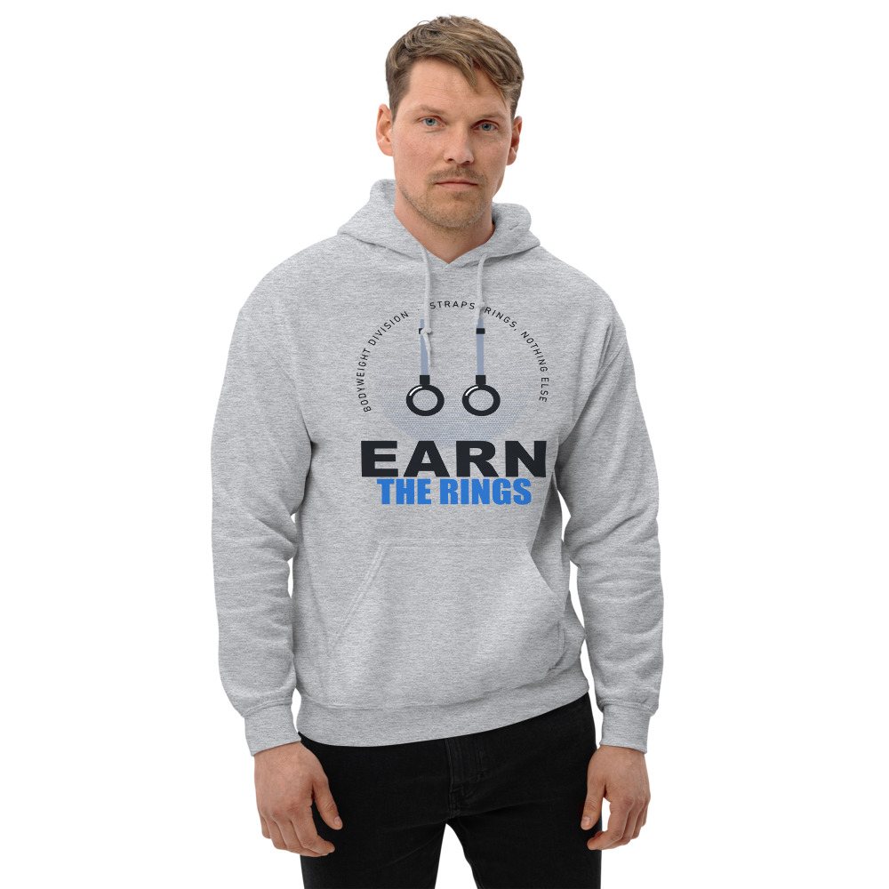 Ripped Shape Earn The Rings Strength Division Hoodie Front
