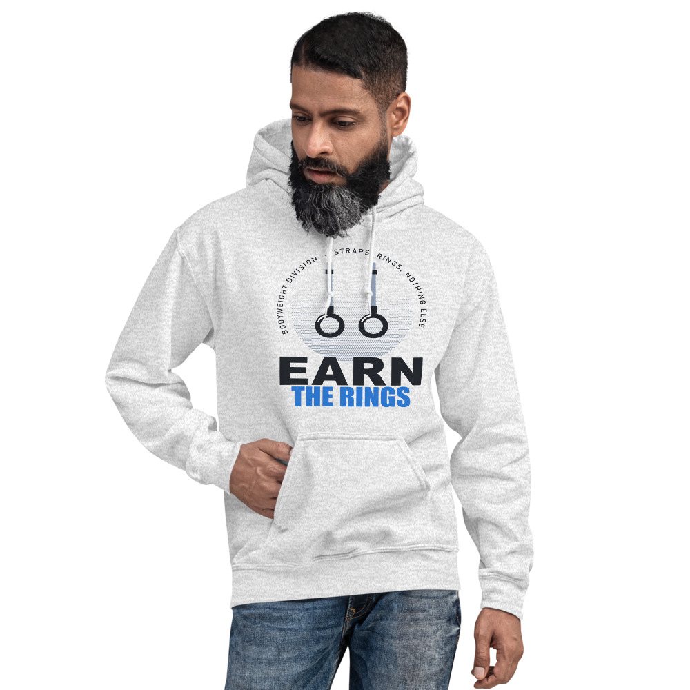 Ripped Shape Earn The Rings Strength Division Hoodie Front