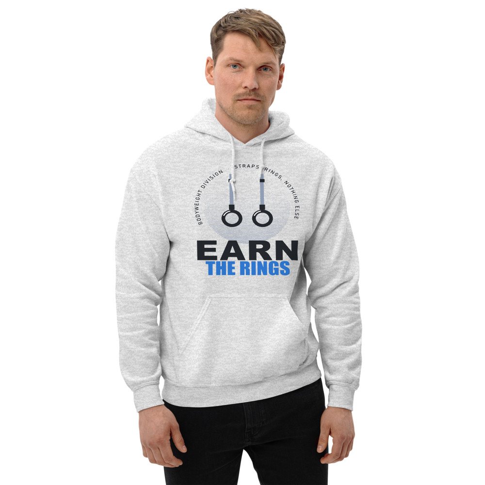 Ripped Shape Earn The Rings Strength Division Hoodie Front